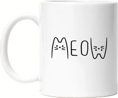 Produktbild von Meow Tasse Katze Cat Geschenkidee Katzenfans Süßes Motiv Mautzi Katzen-Motiv