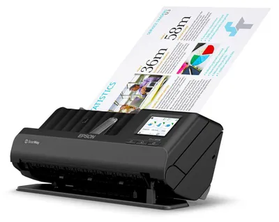 Produktbild von Epson ES-C380W, 215,9 x 5588 mm, 600 x 600 DPI, 30 Bit, 24 Bit, 8 Bit, ADF + Bogenscanner