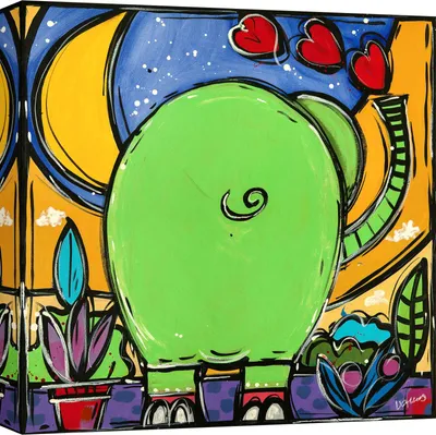 Obrázok produktu pre Viacfarebný plátenný obraz - Wallas - Ele - 70x70 cm