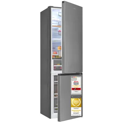 Produktbild von Exquisit Kühl-Gefrierkombination 377 l No Frost | Energieklasse A | leise 39 dB | digitale Temperaturanzeige | KGC380-115-NF-040A inoxlook
