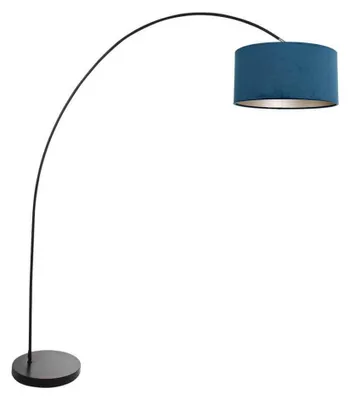 Immagine prodotto di Lampada da terra - nero - Solva - metallo tessile - lampada ad arco - E27 - 3900ZW - Mexlite