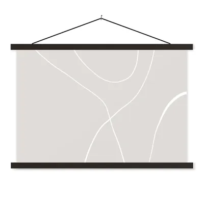Produktbild von MuchoWow® Textilposter Linienkunst - Abstrakt - Pastell 150x100 cm mit schwarzem Rahmen - Schlafzimmer
