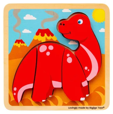 Image de Puzzle en bois « Diplodocus » de Bigjigs - 4 pièces