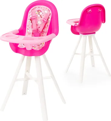 Produktbild von Bayer Design 63300AD Puppenhochstuhl mit integriertem Esstablett, rosa, Einhorn
