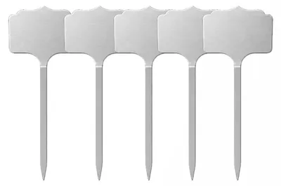 Productafbeelding van INF Roestvrijstalen plantlabels 5-pack 20x4cm – Roestbestendige tuin- en potmarkers voor vetplanten, kruiden en bloemen
