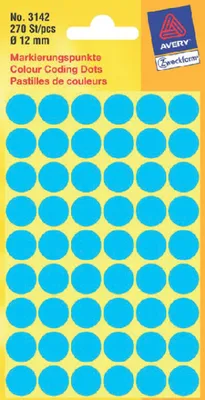 Obrázok produktu pre Avery 3142, Modrá, Kruh, Papája, 54 kusov, 5 listy, 1,2 cm