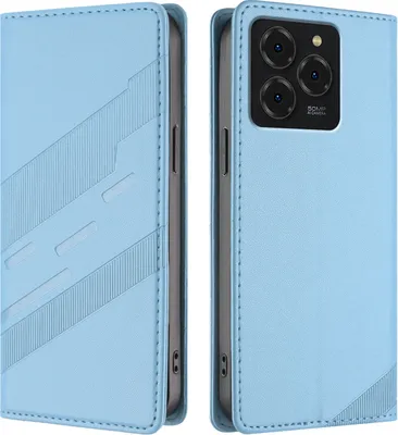 Produktbild von Hülle für Ulefone Note 20 Pro, Kunstleder Brieftaschen Handyhülle mit Kartenfach und Standfunktion Hellblau