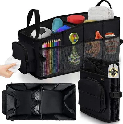 Produktbild von Unyqoos® Faltbarer Kofferraum-Organizer, Aufbewahrungsbox 53 x 25 x 23,3 cm, schwarz, für Auto, SUV und Lkw
