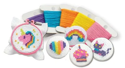 Produktbild von 4M kreatives Spielzeug Mini Kreuzstich Sticken für Kinder KidzMaker
