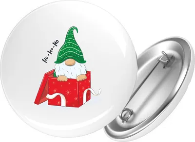 Produktbild von Huuraa Button Ho Ho Ho Wichtel Weihnachtsgeschenk 25mm rund mit Sicherheitsnadel Ansteckbutton Geschenkidee