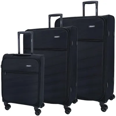 Produktbild von TheTrueC 4 Rollen Trolley 3er Set S/M/L Bordeaux schwarz : schwarz Farbe vom Hersteller: schwarz