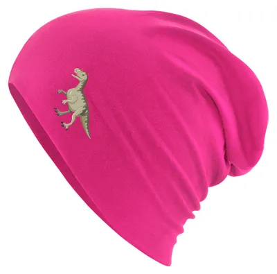Produktbild von Huuraa Beanie Allosaurus Dinosaurier Fuchsia One Size Baumwolle und Elasthan Mütze Geschenkidee