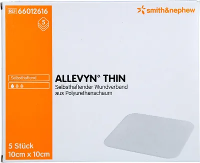 Obrázok produktu pre Allevyn Thin 10x10 cm tenký obväz na rany 5 ks