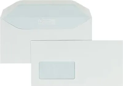Produktbild von Kuvertierhüllen DIN C6/5 115g/qm gummiert Sonderfenster VE=1000 Stück weiß