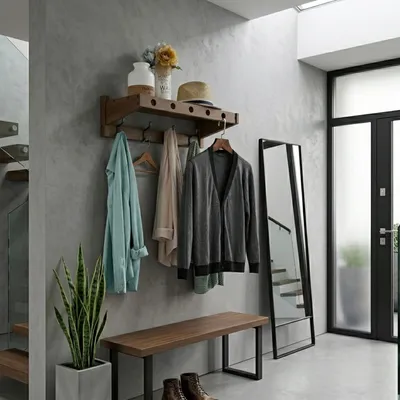 Produktbild von Wandgarderobe Massiv Bambus -Zerifikat - Espresso - mit 4 Metallhaken