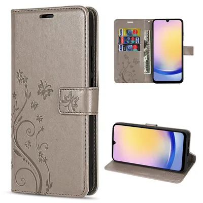 Produktbild von Hülle für Samsung Galaxy A25 Handyhülle Handy Tasche Klapphülle Wallet Case Etui Grau