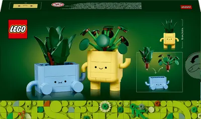 Produktbild von LEGO Botanicals Fröhliche Pflanzen - Spielzeug für Kinder mit 2 künstlichen Pflanzen, 2 bunten Blumentöpfen & austauschbaren Cartoon-Gesichtern – Geschenk für Mädchen und Teenager ab 9 Jahren – 10349