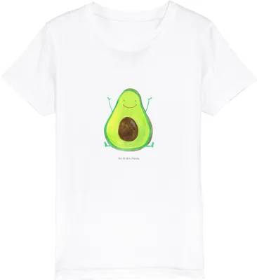 Produktbild von Mr. & Mrs. Panda Teenager T-Shirt Avocado Glücklich 12-14 Jahre (152/164) - Weiß - Geschenk, Kindershirt, Frucht, Chaos, Jungen, Kleinkinder, Juhuu, Freude, Kinder