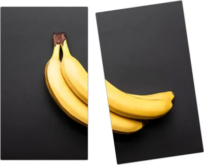 Produktbild von Spritzschutz Herdabdeckplatte Schneidebrett aus Glas Bananen 2-Teilig (60x52cm)