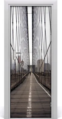 Produktbild von Tulup Türaufkleber 75x205 cm Dekorative Aufkleber Selbstklebend Wasserdichte Tapete Abnehmbar Schlafzimmer Wohnzimmer Wohnkultur - Klebstoff Brooklyn Bridge
