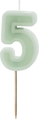 Produktbild von Geburtstagskerze Zahl 5, grün, 6 cm