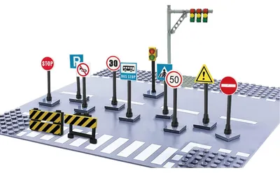 Produktbild von Verkehrsschilder Spielzeug Verkehrszeichen Verkehrsschild - 13 Stück - ABS - Pädagogisches Spielzeug für Kinder - Rollenspiel