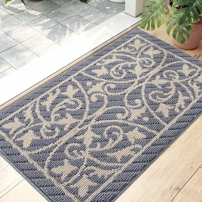 Produktbild von Famanu Türmatte 50 x 80 cm - Antirutsch, saugfähig, maschinenwaschbar, grau