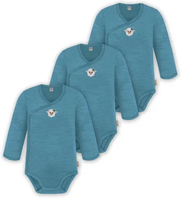 Produktbild von normani 3er Pack Multipack Baby-Body Merino Wickelbody
