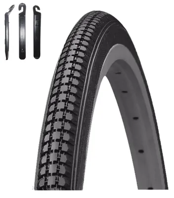 Obrázok produktu pre 1 x Plášt Kenda K-103, 27 x 1 1/4 (32-630), čierna farba, vrátane páčidiel na nasadzovanie plášťov