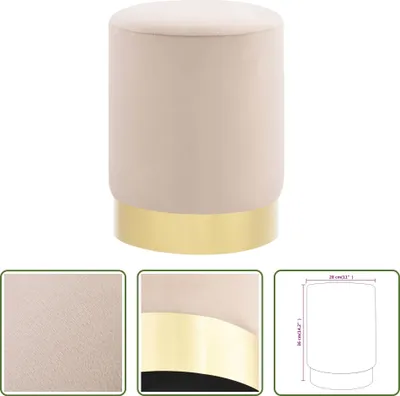 Immagine prodotto di The Living Store Sgabello albicocca e velluto dorato