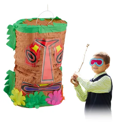 Tiki-Piñata, 47x30x20 cm, Papier, zum Befüllen, für Partys