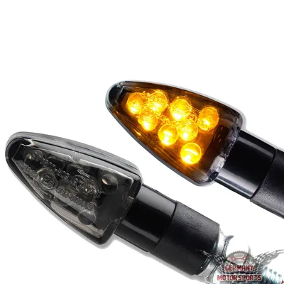 Produktbild von Motorrad Roller Mini LED Blinker e- für vorn + hinten schwarz getönt