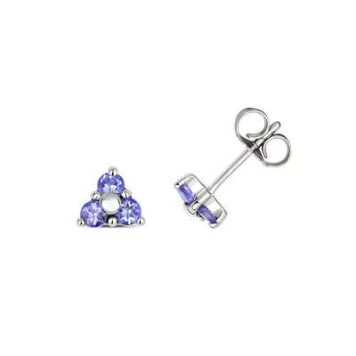 Produktbild von 9 Karat (375) Weißgold Damen - Paar Ohrstecker mit Tansanit - 5mm*6mm; TRS3082