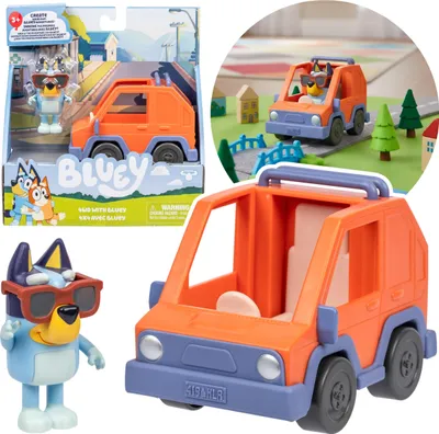 Obrázek produktu pro Bluey Sada figurek Auto 4WD, figurky pro děti, pohyblivé části 3+