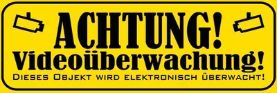 Produktbild von vianmo Holzschild 10x27 cm Achtung Videoüberwachung Warnschild Hinweisschild