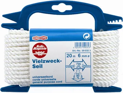 Produktbild von Conacord Seil aus Polyester, 3-schäftig gedreht, 6 mm Durchmesser, 20 Meter Länge