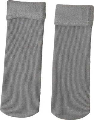 Produktbild von 1 Paar Uni-Wintersocken, dick, weich, Plüsch, einfarbig, Mittelrohr, hohe Elastizität, rutschfest, thermisch gestrickt, rutschfeste Bodensocken, Damen und Herren, Homewear-Socken