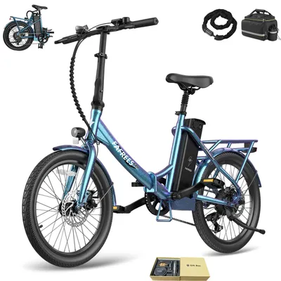 Produktbild von E-Bike 20 zoll 155 - 195 cm Rostfreie Aluminiumlegierung 36 V 18,2 Ah 655,2 Wh bis zu 150 - 190 km 250 W mit 7 Gang Wasserdicht IPX4, Blau-Grün