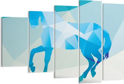 Produktbild von Bild auf Leinwand - Leinwandbild - Pferd Illustration modern Grafik - 150x100cm - Wand Bild - Wanddeko - Leinwanddruck - Bilder - Kunstdruck - Leinwand bilder - Wandkunst - EG150x100-2814