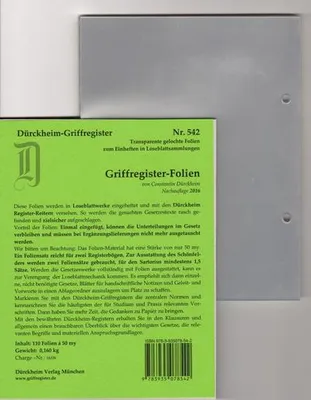Image de 110 DürckheimRegister®-FOLIEN zum Einheften in Gesetzessammlungen
