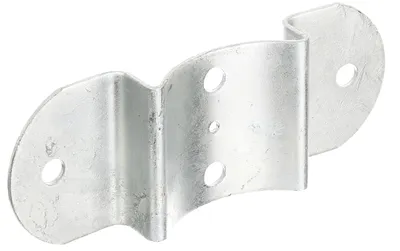 Zdjęcie produktu dla Alberts 867119 Okucia do rygli ogrodzeniowych, ocynkowane ogniowo, do słupków i półokrągłych rygli ogrodzeniowych Ø 100 mm, 70 x 180 mm, zestaw 10 sztuk