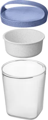 Zdjęcie produktu dla koziol Snackpot Buddy z wkładką i pokrywką 500ml Organic, przezroczysty/niebieski