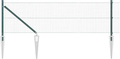 Image de vidaXL Clôture en fil de fer soudé avec pointes, en acier et PVC vert, en treillis