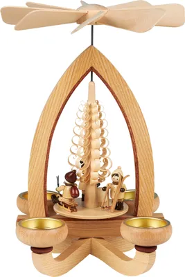 Produktbild von Lorenz Erzgebirge Teelichtpyramide klassisch 28 cm, Modell:Weihnachtsmotiv