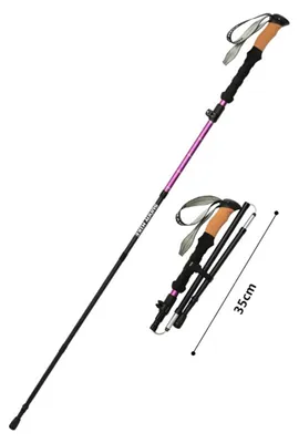 Immagine prodotto di INF Bastoncini da Trekking in Lega di Alluminio 2 Pezzi - Impugnatura in Sughero Morbido compatibile con Argon, Telescopici, Punta in Tungsteno, Ultra-Compatti Viola
