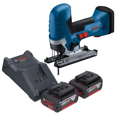 Image de Bosch GST 18V-125 S Professional Scie sauteuse sans fil 18 V 125 mm Brushless + 2x batterie 4,0 Ah + chargeur