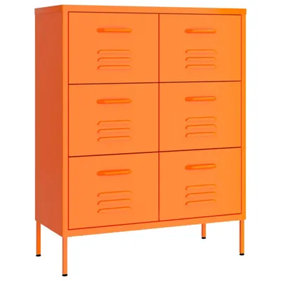 Produktbild von vidaXL Schubladenschrank Orange 80x35x101,5 cm Stahl