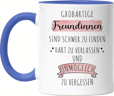 Produktbild von Großartige Freundinnen Sind Schwer Zu Finden Tasse Blau Dankeschön Geschenk Hart Zu Vergessen