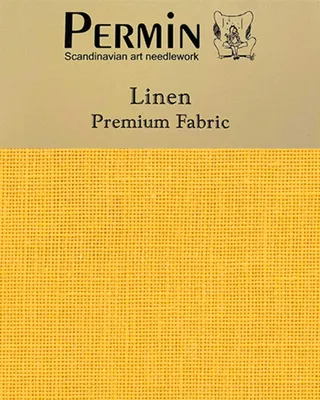 Obrázek produktu pro Látka Permin Leinen Precut 32 ct. (065) Ruční práce ze 100% lnu pro vyšívání, rozměry 46 x 46 cm, barva 346 Cashew