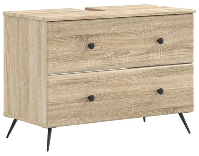 Zdjęcie produktu dla vidaXL Szafka pod umywalkę BREDA, sosna Sonoma, 82 x 41 x 59 cm